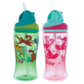 Nuby 2Pkthirsty Kids No-Spill Flip-It Printed Boost Cup With Thin Soft Straw - 12Oz, 18+ Months, 2Pack Print May Vary
