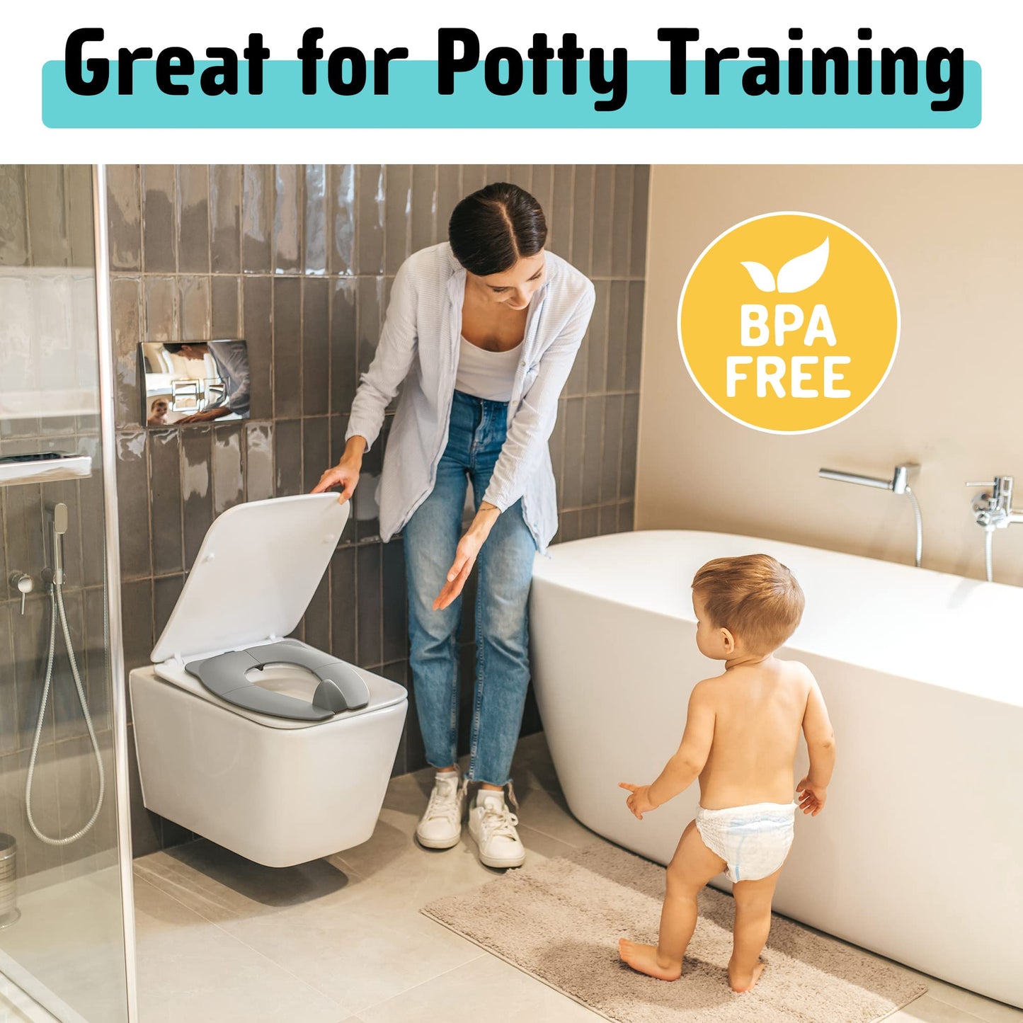 Travel Potty Seat For Toddler & Kid, Maliton Portable Potty Seat With Storage Bag, Foldable Potty Seat For Toddler Travel, Non-S