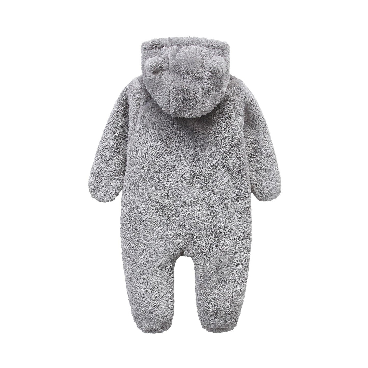 Baby Boy'S Polar Fleece Clothing Set Adorable Romper Jumpsuits For 6-9 Months Kids Gray Fluffy Jumpsuit