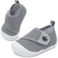 FEETCITY Baby Shoes Boys Girls Baby First Walking Shoes Wide Newborn Crib Shoe Slip On Infant Sneakers Dark Grey