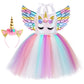 Skcaiht Unicorn Costumes For Girls Led Light Up Unicorn Princess Tutu Dress For Halloween Birthday Party Gifts (7-8 Years)