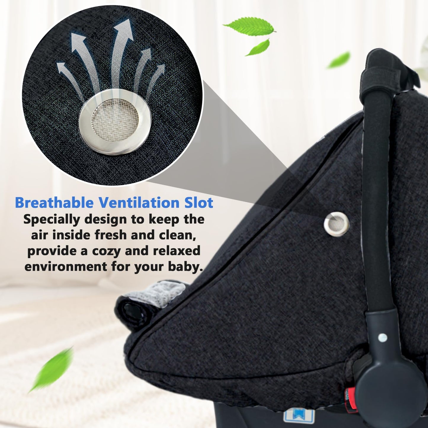 Fairy Baby Winter Car Seat Cover For Baby Carseat With Mesh Window(Black),Infant Warm&Cozy Car Seat Covers Baby For Travel, Wate