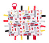 Baby Sensory, Security & Teething Closed Ribbon Tag Lovey Blanket with Minky Dot Fabric: 14   X18    (Firefighter)