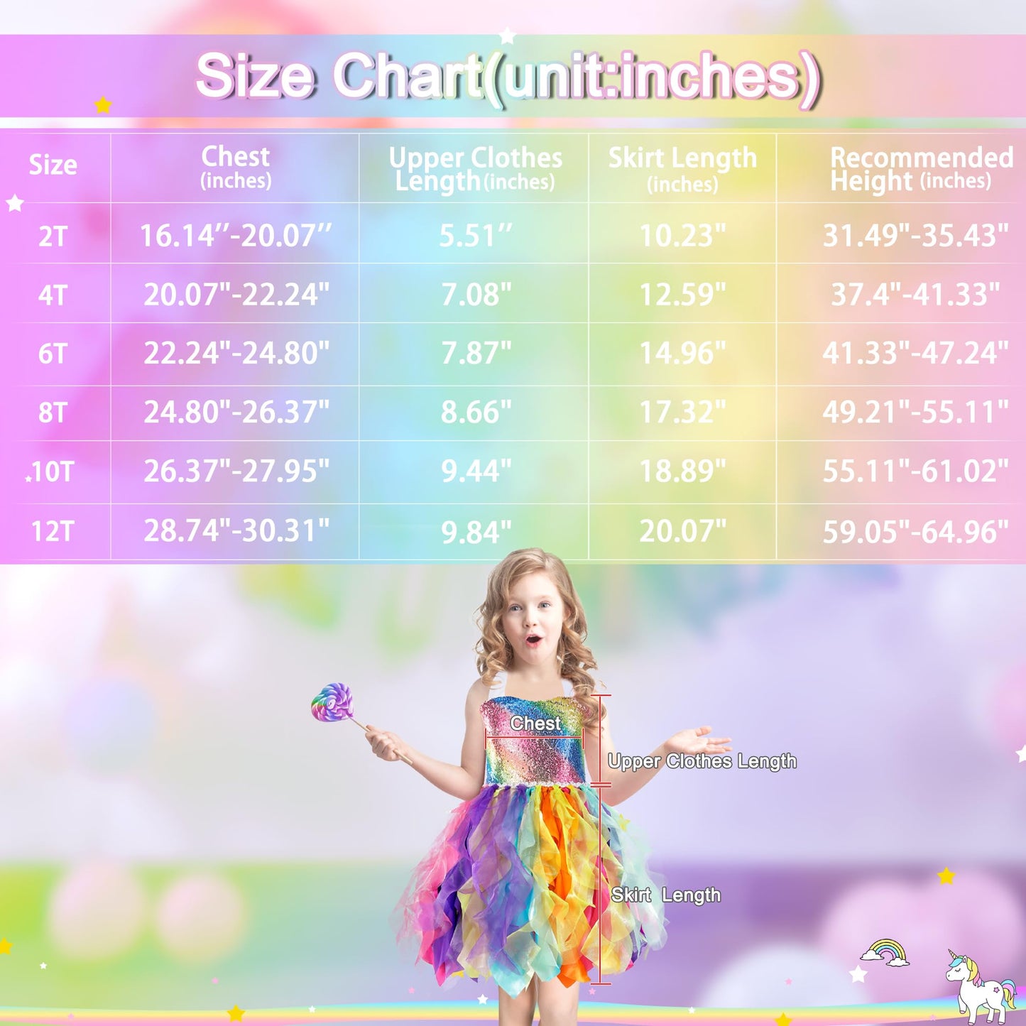 Baby Girls Rainbow Tutu Dress For Princess Birthday Party Dresses Costume Sparkly Sequin Tulle Dress For Girls Kids Halloween Un