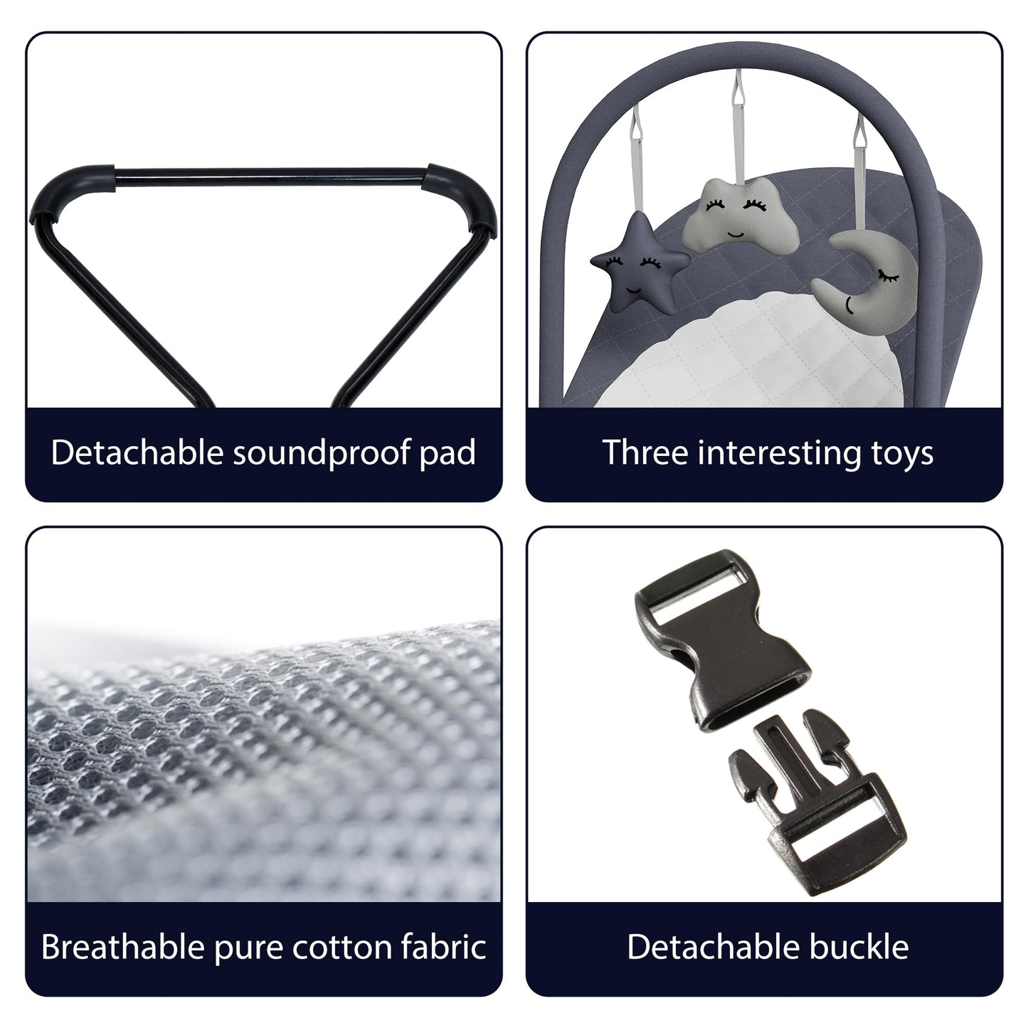 Portable Baby Bouncer Seat For Infants, 0-18 Months, 3 Modes Of Use With Rocker & Stationary Options, Ergonomic Infant Chair Wit