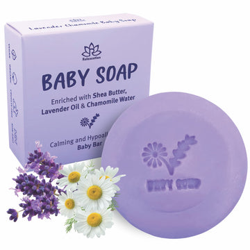 Relaxcation Lavender Chamomile Soap Bar For Kids With Lavender Essential Oils, Organic Chamomile Water, And Shea Butter - Natura