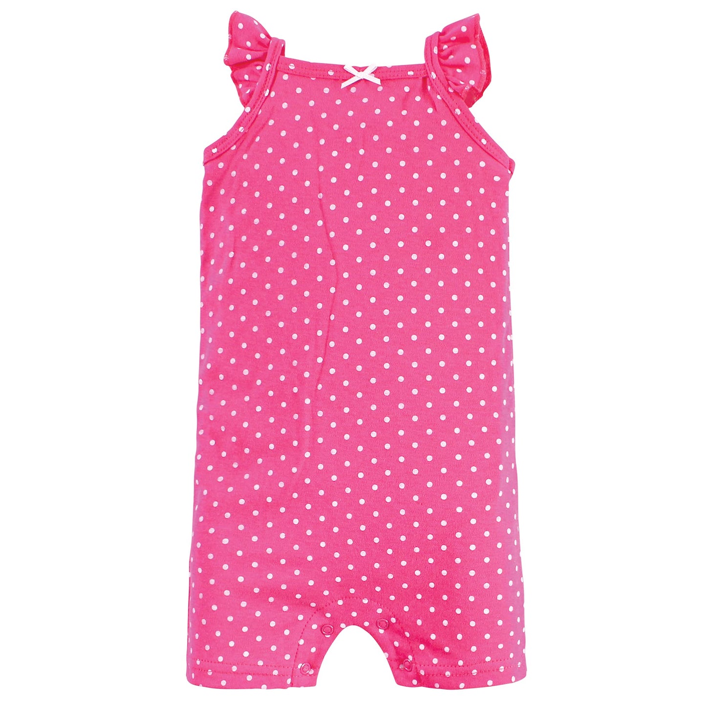 Hudson Baby Baby Cotton Rompers, Pink Strawberry, 0-3 Months