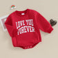 Fiomva Baby Girl Valentines Day Outfit Newborn Bubble Romper Fall Infant Sweatshirt Top Toddler Cute Onesie Clothes (O Valentine