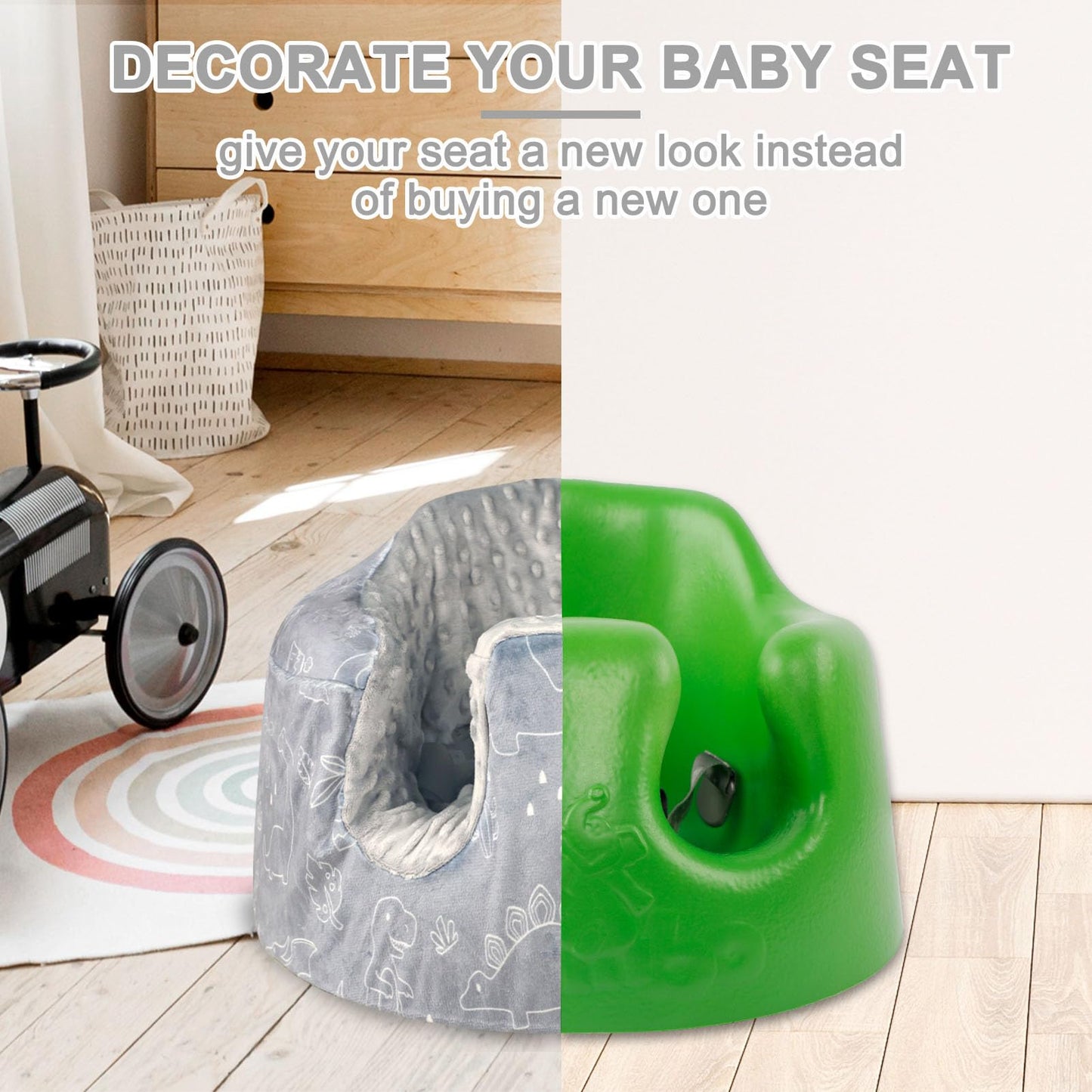Dilimi Minky Seat Cover Compatible With Bumbo Seat, Removable Ultra Soft Comfortable Warm Seat Slipcover For Baby Boy And Girl,