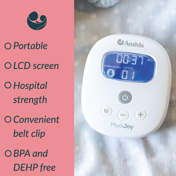 Ameda Mya Joy Double Electric Breast Pump & Accessories | Portable Breast Pump Hands Free | Lightweight Hospital Grade Breast Pu
