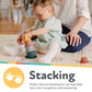 Nuby Stacking Soft Silicone Cups Interactive Toy, Promotes Coordination, Seven Piece (Colors May Vary)