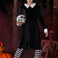 Besserbay Halloween Girl'S Long Sleeve Flare Velvet Midi Dress Black 11-12 Years