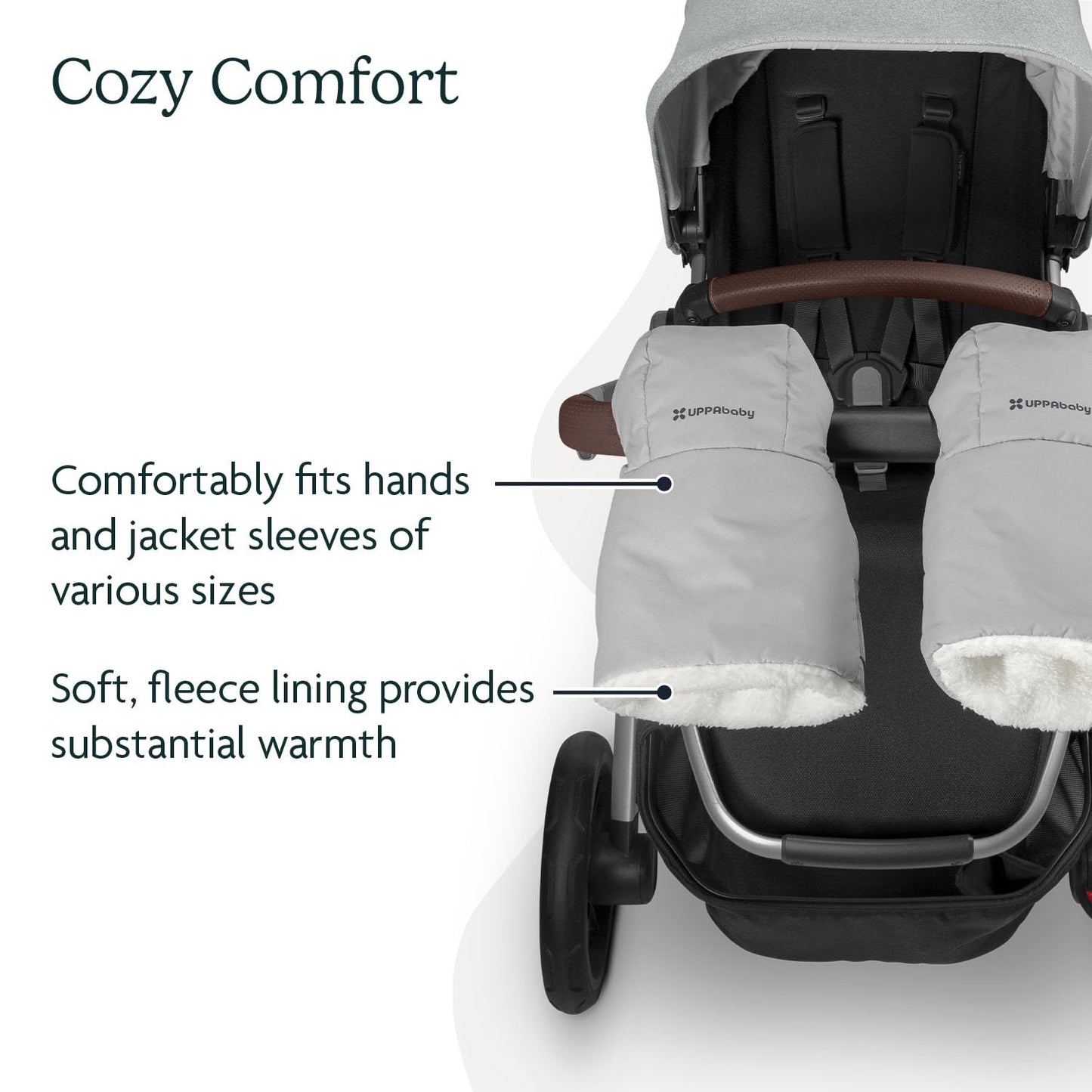 Uppababy Cozyhandmuff/Easily Attaches To Stroller Handlebars/Ultra-Plush, Weather-Proof Hand Protection/Alice (Dusty Pink)