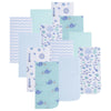 EVERYDAY KIDS 12 Pack Burp Cloths for Baby Boy; Newborn Essential with - Large Absorbent Cotton Flannel Blue/Teal Burping Cloths