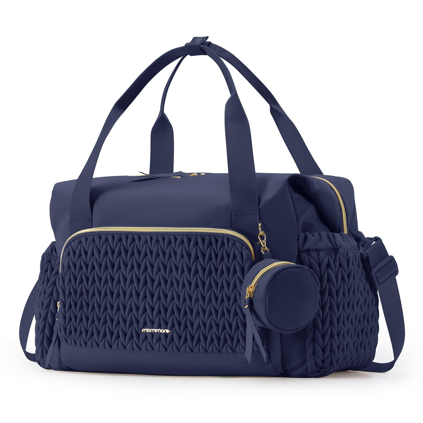 mommore Diaper Bag Tote, Large Capacity Travel Diaper bags, Hospital Bag for Labor Delivery, Baby Bag with Pacifier Case (Navy B