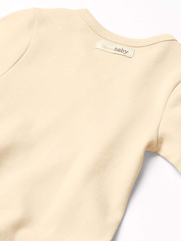 L'Ovedbaby Unisex Baby Organic Cotton Kimono Bodysuit, Buttercream, 3-6 Months Us