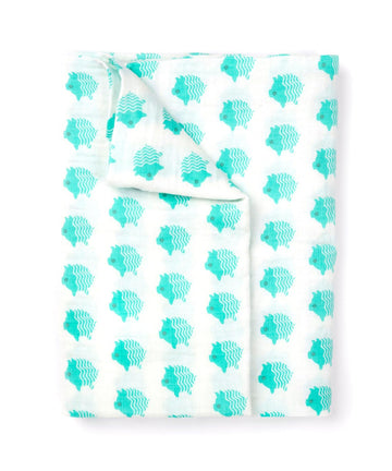 Momzjoy 100% Organic Cotton Muslin Swaddle  for Newborns/Baby | Pack of 1 | 09 Months | Lightweight & Breathable | Little Pigg