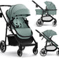 INFANS 2 in 1 Baby Stroller, High Landscape Infant Stroller & Reversible Bassinet Pram, Foldable Pushchair with Adjustable Canop