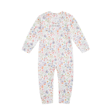 Owlivia Organic Cotton Baby Boy Girl Zip Up Sleep N Play, Footless, Long Sleeve(0-3 Months, Fruit Printing)