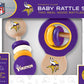Baby Fanatic NFL Minnesota Vikings Wood Rattle 2 Pack - Officially Licensed Baby Toy Set for Boys & Girls - BPA Free - Ages 3 Mo