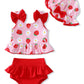 Toddler Girl Bathing Suit 4T 5T Swimsuit Girls Toddler Beach Swim Suit 2 Piece Red Strawberry Bikini Summer Swimwear Tankini Set