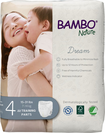 Bambo Nature Premium Training Pants (Sizes 4 To 6 Available), Size 4, 22 Count