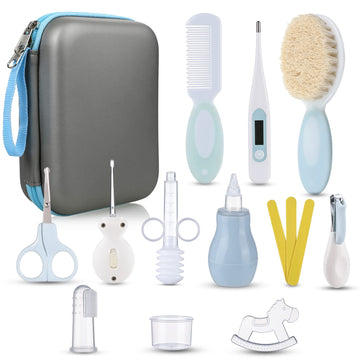 Lictin Baby Grooming Kit 15Pcs Baby Health Care Set Portable Baby Travel Kit, Safety Cutter Baby Nail Kit For Nursing Baby Girl