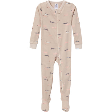 Gerber Unisex-Baby 2-Pack Footed Pajamas, Dog, 0-3 Months
