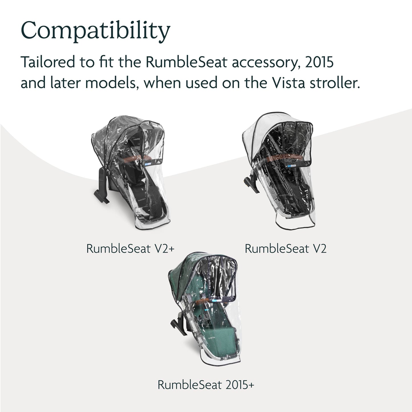 UPPAbaby RumbleSeat Rain Shield / Compatible with RumbleSeat models 2015-2019, V2, and V2+ / Waterproof and Windproof Coverage /