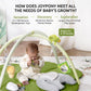 Joypony Baby Play Gyms Mat, Larger Tummy Time Mat With Pillow, Mirror & 5 Sensory Toys, Activity Mat For Babies 0-18 Months, Eas