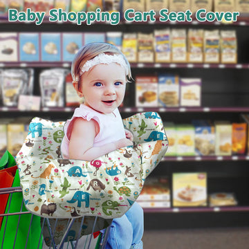 Shopping Cart Cover For Baby, High Chair Cover, Cart Cover For Babies, Kids& Toddlers, Portable 2-In-1 Design, Includes Free Car