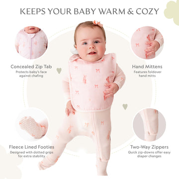 Ballerina Footie For Baby, 6-9 Months - 95% Viscose Made From Bamboo, 5% Spandex - Imported (Ballerina Footie)