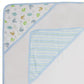 Spasilk Baby 3 Pack Soft Terry Hooded Towel Set For Newborn Boys And Girls Blue Dino, 26X30 Inch, (301-008)