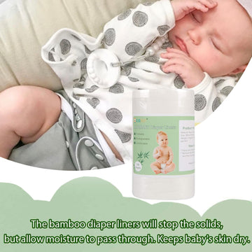 ALVABABY Diaper Liner for Baby Cloth Diaper Disposable Natural Soft Diapers Liners Fragrance Free Chlorine Free 11.8 x 7.1 Inch