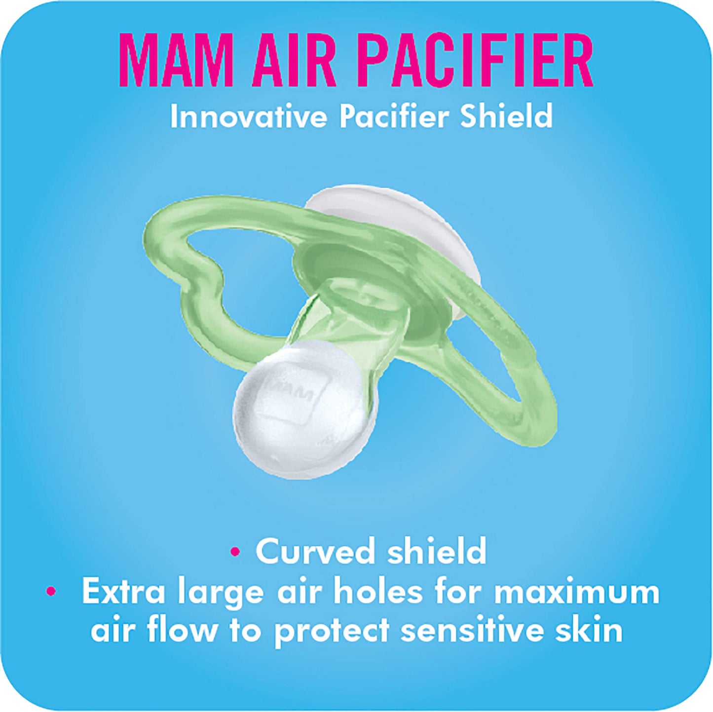 Mam Air Day & Night Baby Pacifier, For Sensitive Skin, Glows In The Dark, Boy , 6-16 Months (Pack Of 3)(Packaging May Vary)