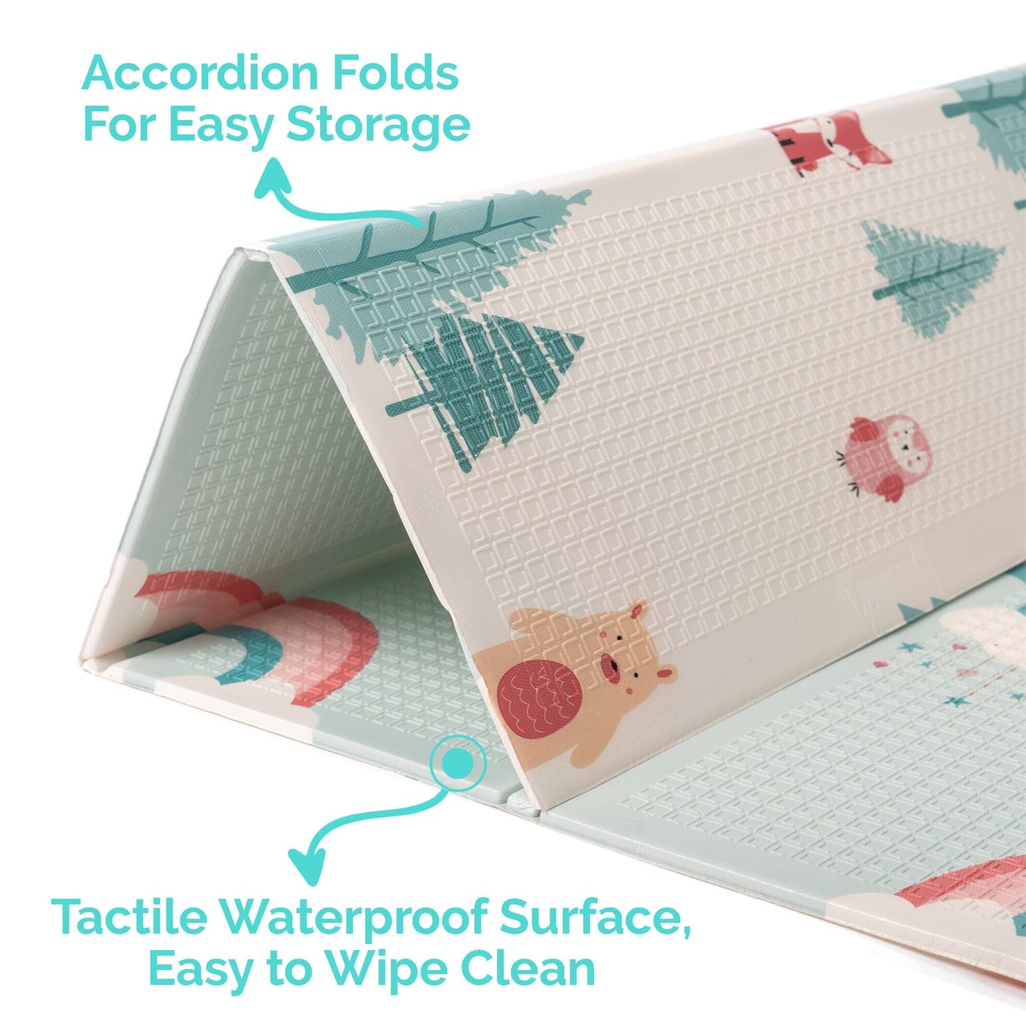 Jumpoff Jo - Large Waterproof Foam Padded Play Mat For Infants, Babies, & Toddlers - Play & Tummy Time, Foldable Activity Mat, 7