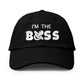 Dalix I'M The Boss Baby Hat Infant Baseball Cap For Baby Girls And Boys In Black