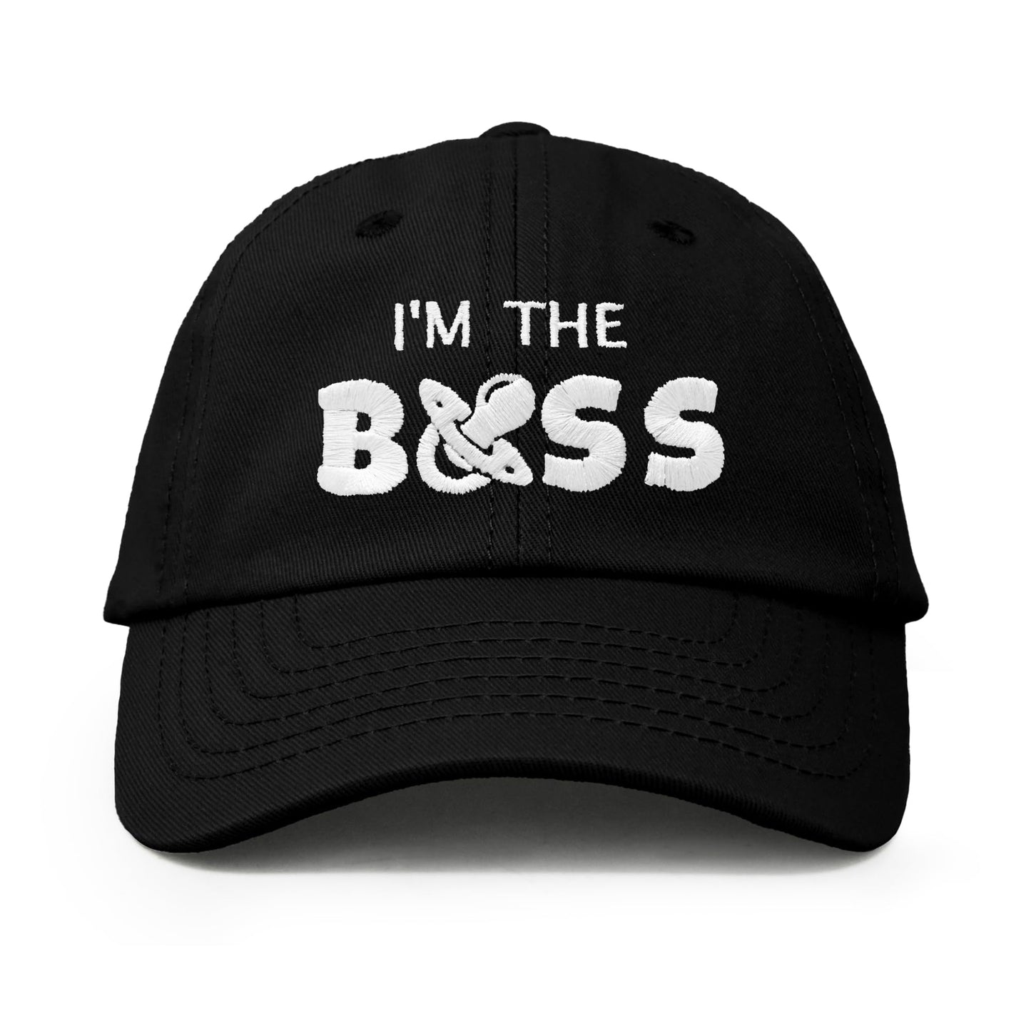Dalix I'M The Boss Baby Hat Infant Baseball Cap For Baby Girls And Boys In Black