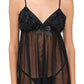 Flora By Flora Nikrooz Womens Bellflower Camidoll with Bikini, Black, Small