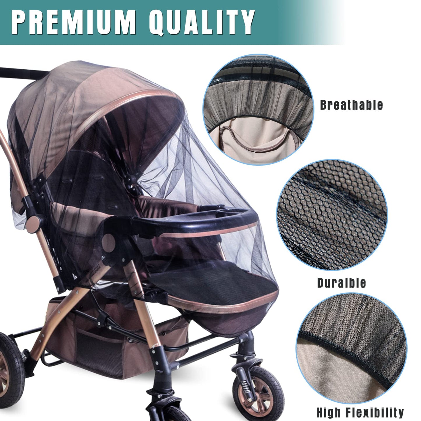 Stroller Mosquito Net,Infant Stroller And Bassinets, Infant Carrier,Breathable With Elastic Netting For Easy Fitting, Portable D