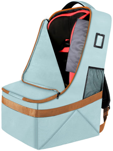 Yorepek Car Seat Travel Bag, Padded Car Seat Bags For Air Travel, Carseat Travel Cover Backpack With Shoulder Straps, Large Gate