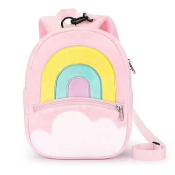 mibasies Toddler Backpacks for Girls 2-4: Cute Rainbow Plush Backpack - 3D Animal Cartoon Mini Travel Bag -10 inch Backpack Leas