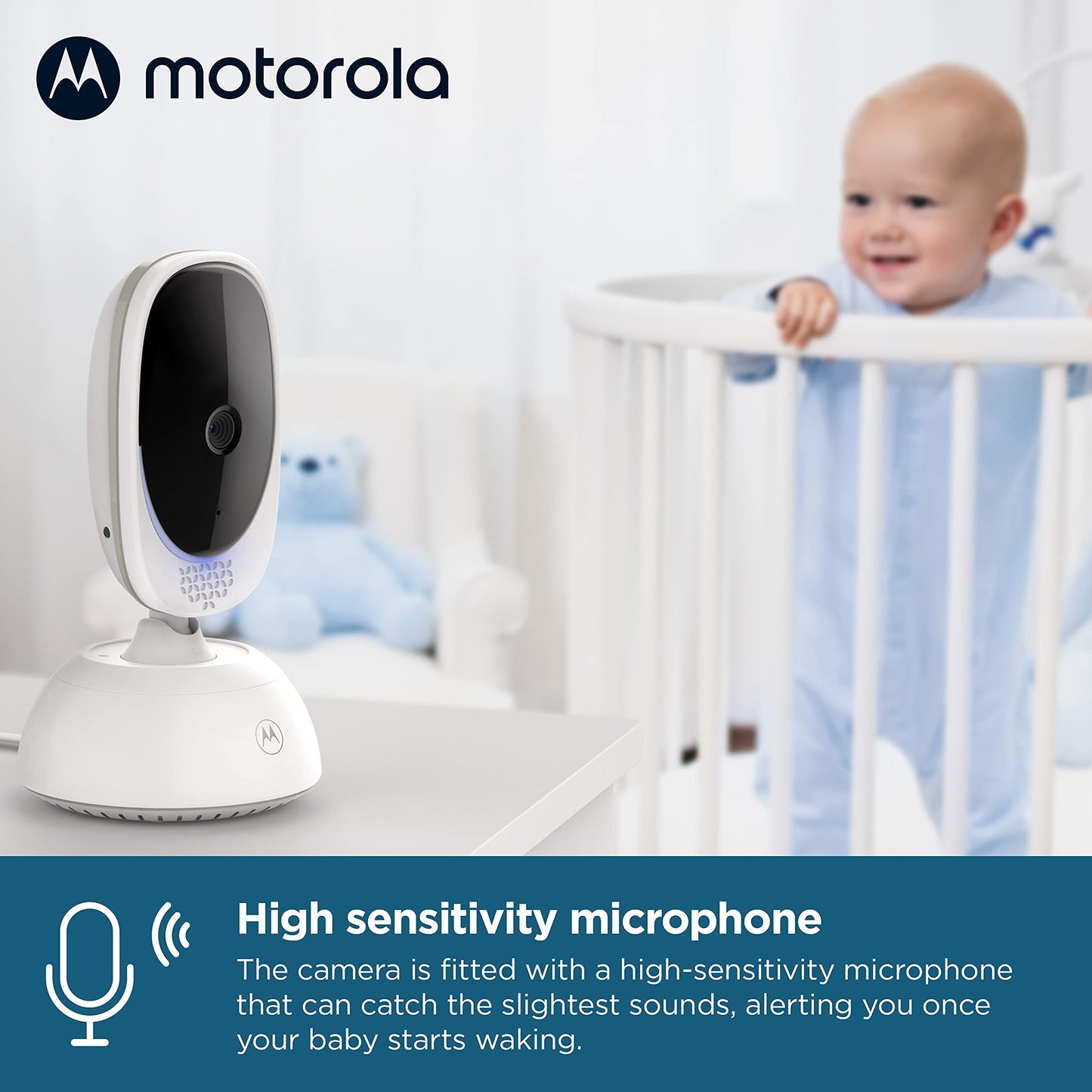 Motorola Baby Monitor Vm75 - Indoor Video With 2 Cameras, 480X272P, 1000Ft Range 2.4 Ghz Wireless 5' Screen, 2-Way Audio, Remot