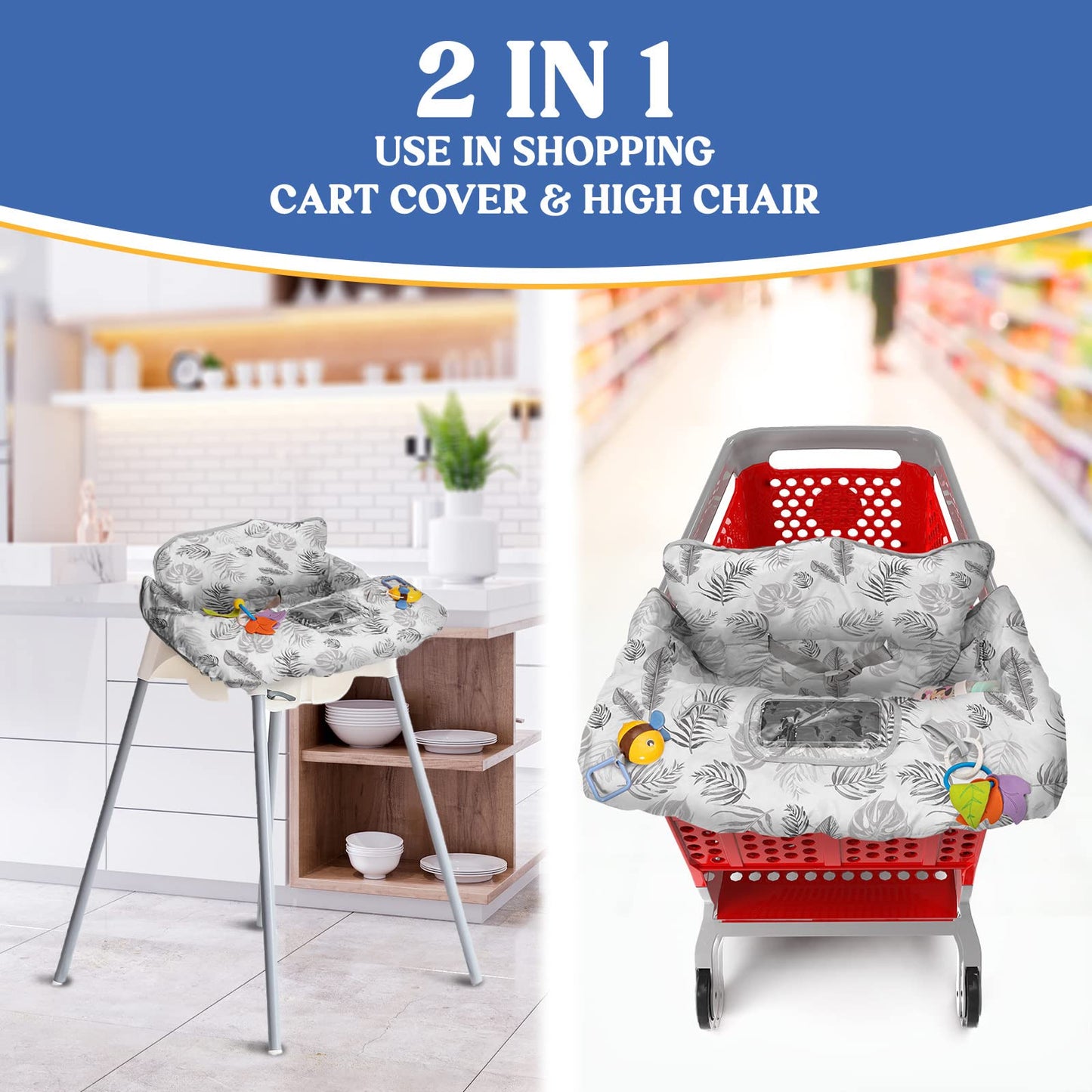 Shopping Cart Cover For Baby Pillani, High Chair Covers For Baby Restaurant Seat, Grocery Cart Cover For Baby Girl & Boy, Market