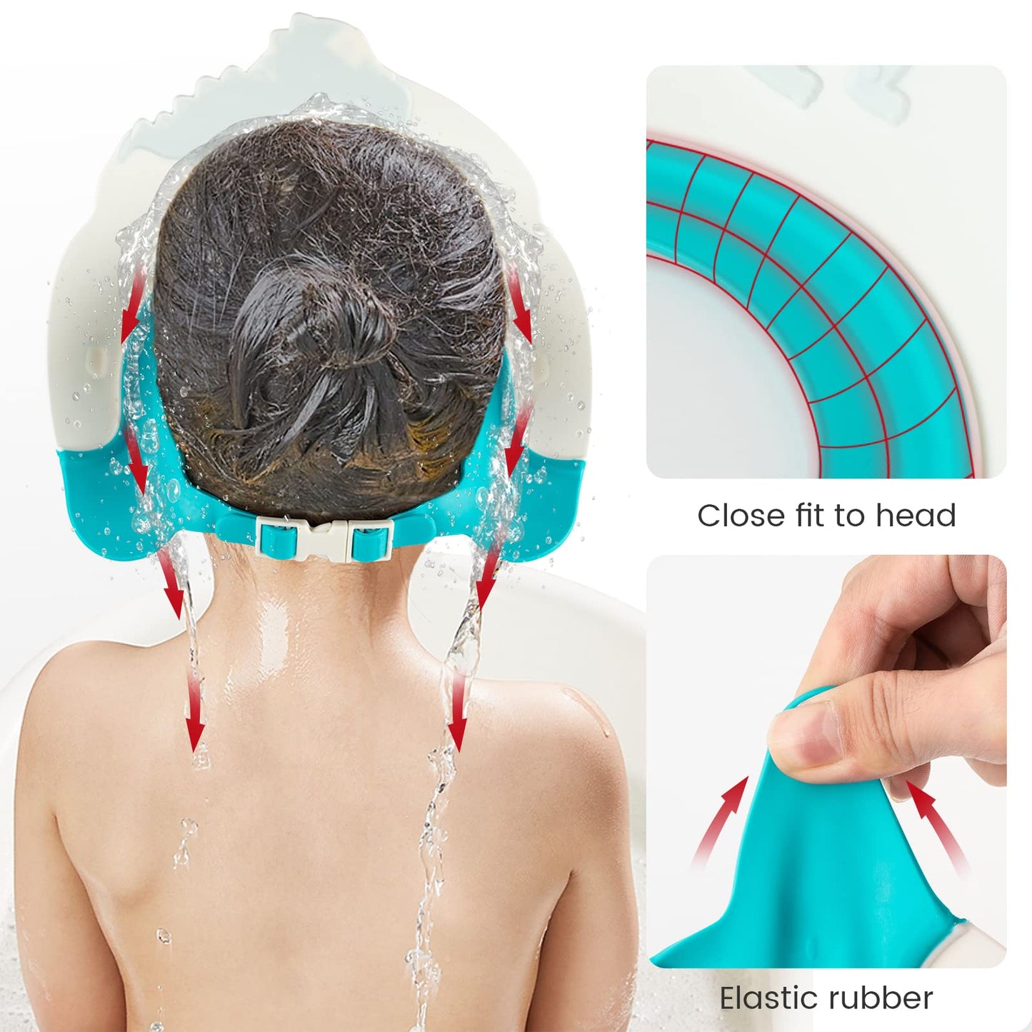 Funupup Baby Shower Cap For Kids, Baby Bath Shampoo Visor Cap Hair Washing Shield Adjustable Silicone Bath Hat For Toddler Girls