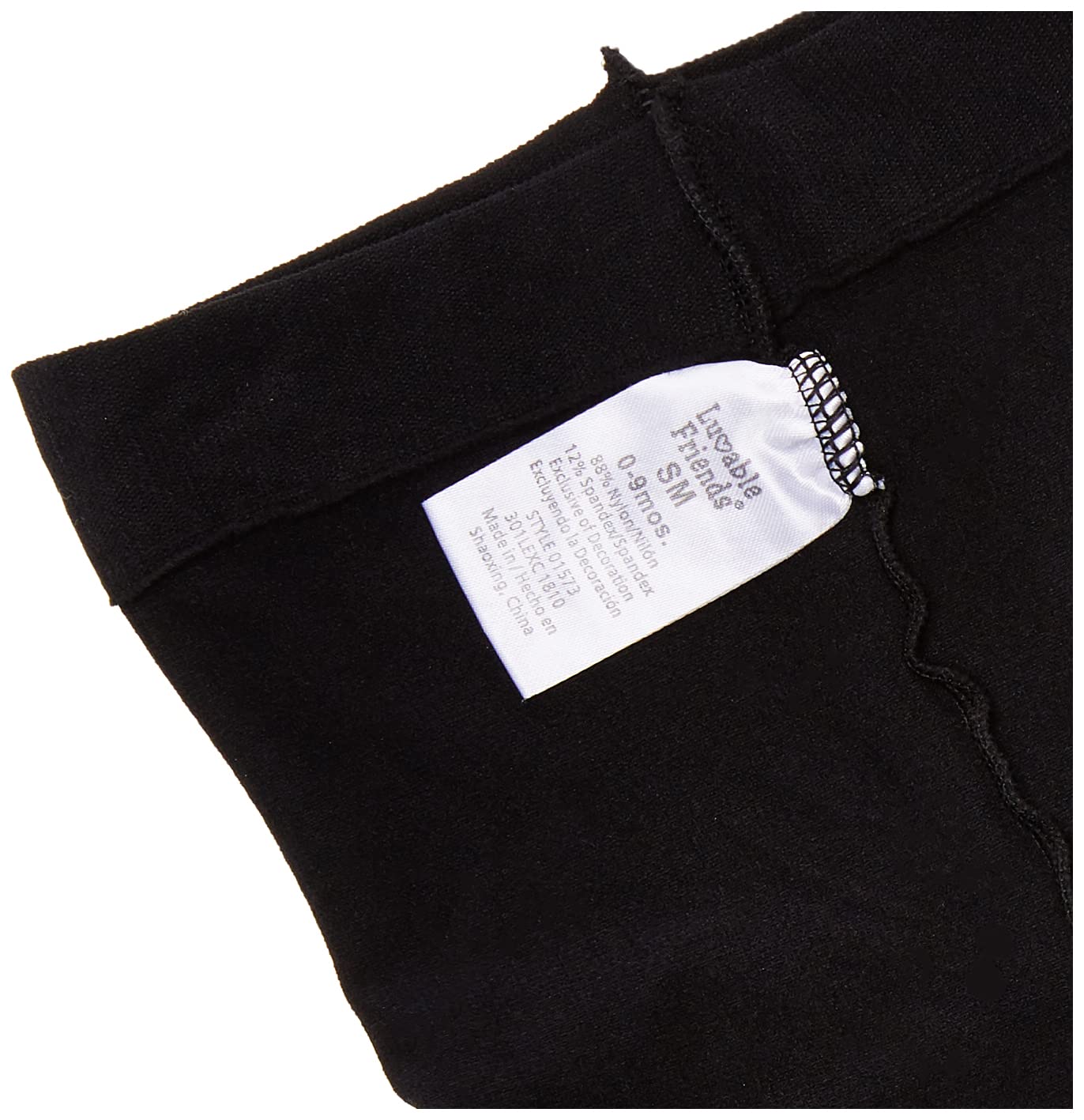 Luvable Friends Baby Girls' Nylon Tights, Black, 9-18 Months Us
