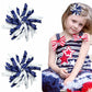 Yxiang 2Pcs Indigo Korker Bows For Girls 3'' Curly Bow Hair Clip Ribbon Ponytail Bows Alligator Clip Hair Barrette For Girls Tod