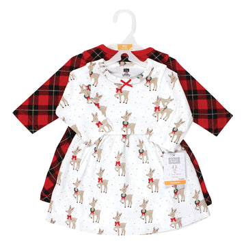 Hudson Baby Girls' Cotton Dresses, Fancy Rudolph, 9-12 Months