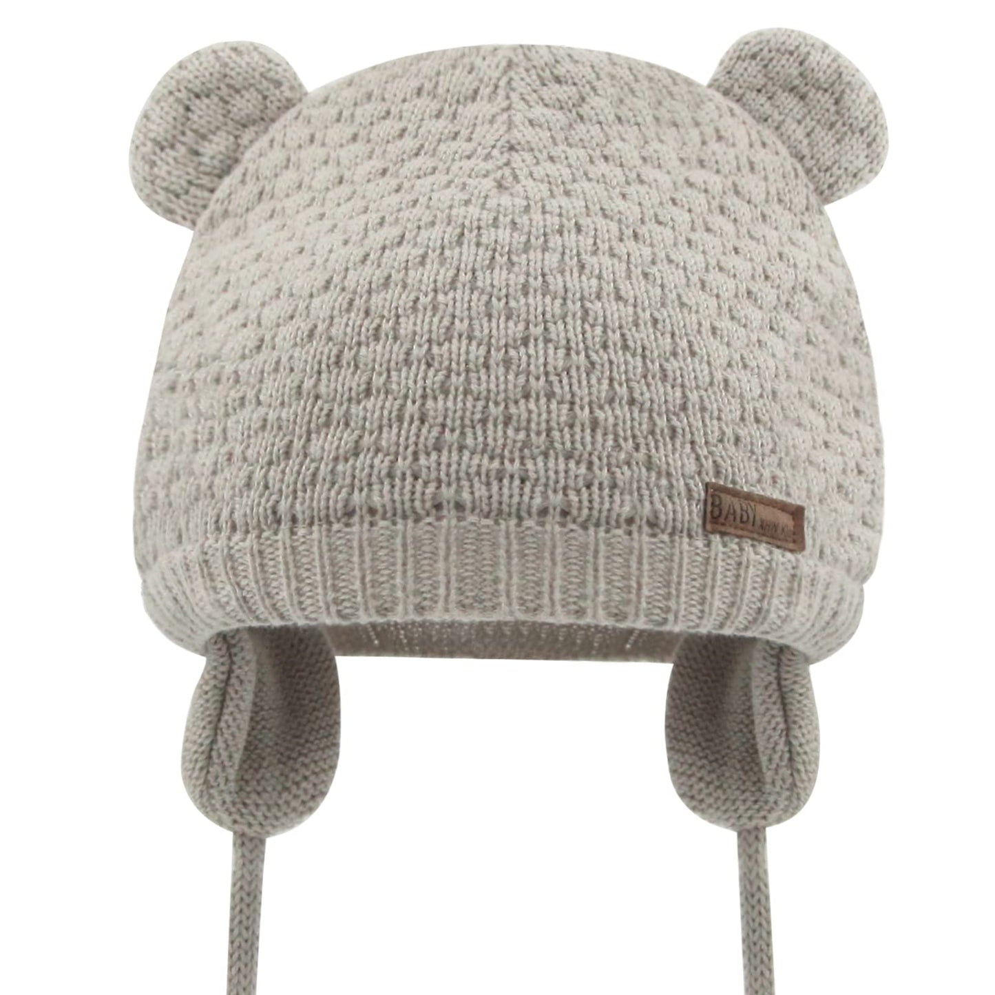 Duoyeree Kids Baby Hat Soft Warm Cable Knit Beanie Toddler Girl Fall Winter Hats(Apricot,12-18 Months)