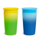 Munchkin Miracle 360 Sippy Cup For Toddlers, Color Changes With Cold Drinks, 9 Ounce, 2 Pack, Blue/Yellow